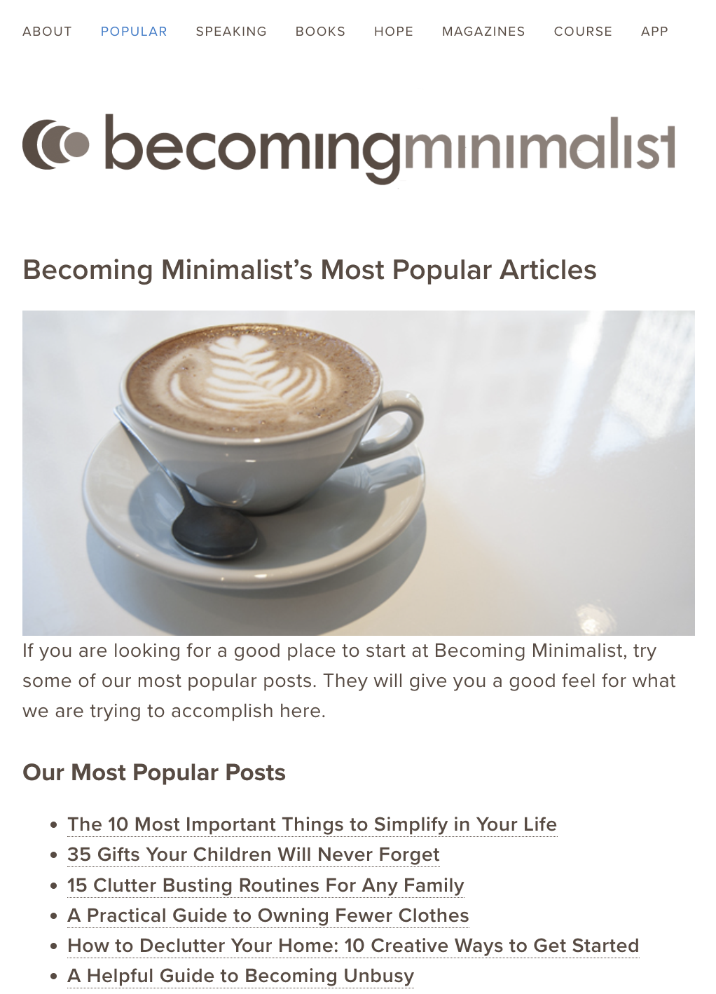 An image of the blog's homepage.