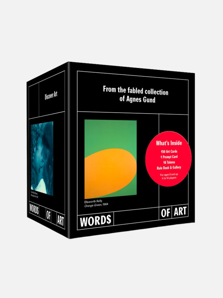 Words of Art card game packaging. 