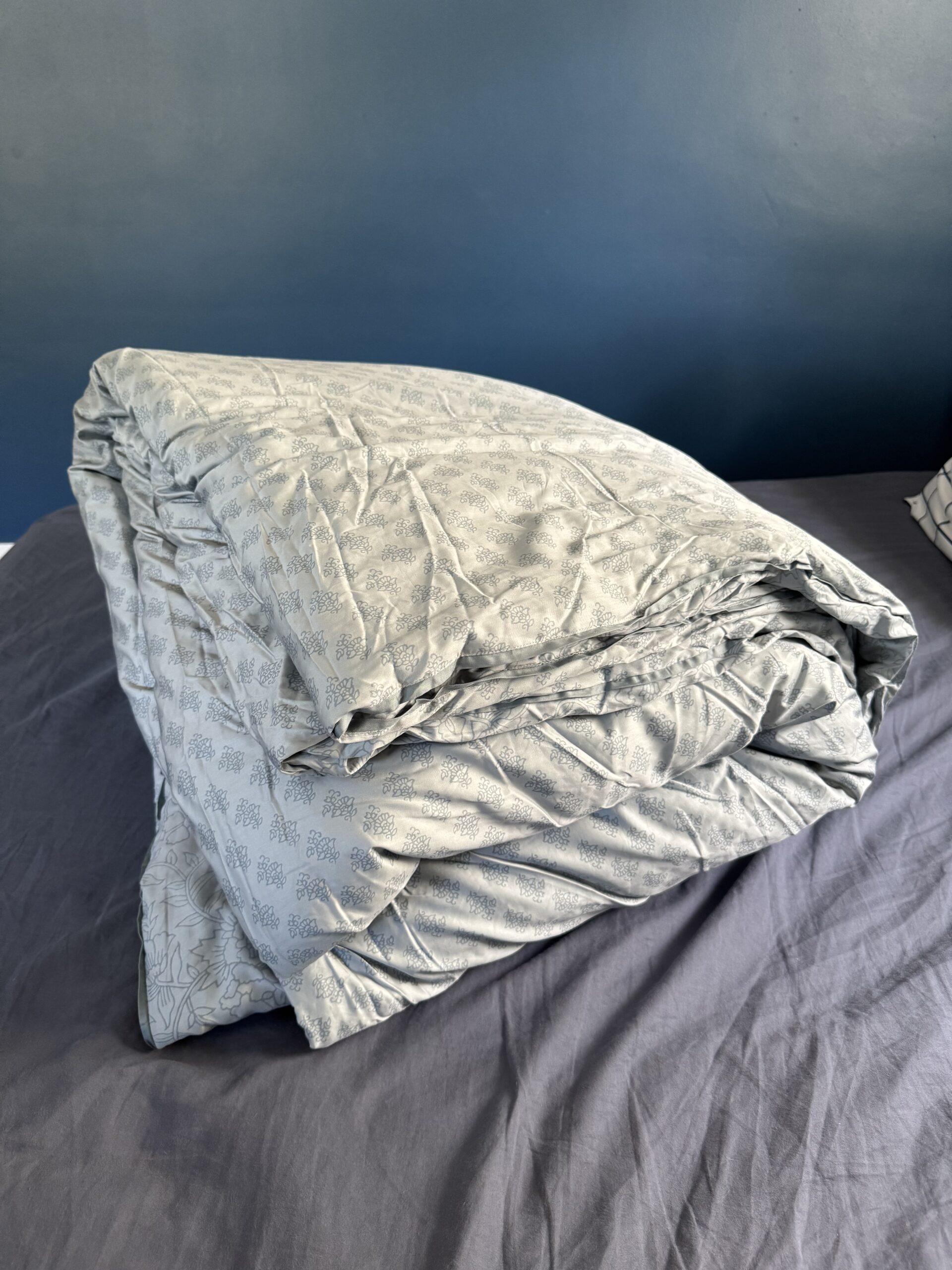 A Boll & Branch comforter. 